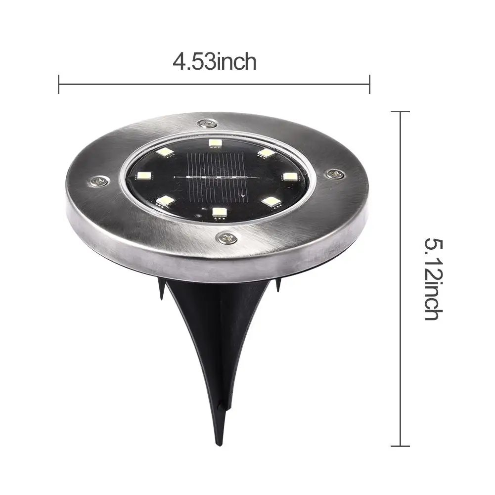 v com 600 Refrescante Jardim Subterrâneo Levou Diodo Lâmpada Luz Solar Ip65 100ma 2 Mah Bateria Recarregável Aaa Ni-mh Abs 4 Lâmpadas subterrâneas