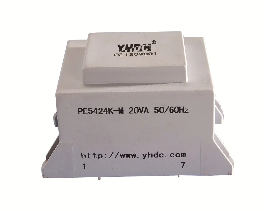 YHDC PE5424K-M мощность 20VA вход 230 V выход 6 V герметизированный трансформатор для сварки печатной платы изолирующий трансформатор