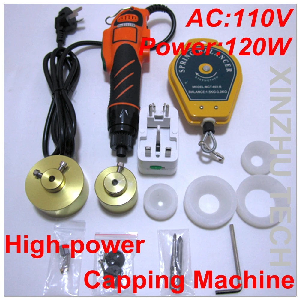 Bottle Capping Machine High Power Capping Machine Precision Screwdriver for 10-50mm Cap With Screw Driver Packaging Tools 110V