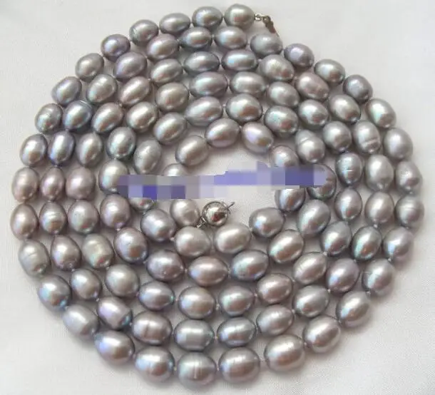 stunning long 50&quot 8-9mm baroque gray freshwater cultured pearl necklace | Украшения и аксессуары