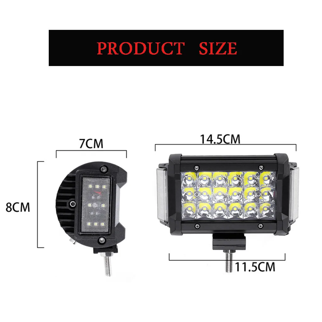 5 дюймов 180 Вт 3400LM двойной боковой шутер светодиодный рабочий свет комбо внедорожный приводная шина внедорожный светодиодный свет бар внедорожный аксессуар