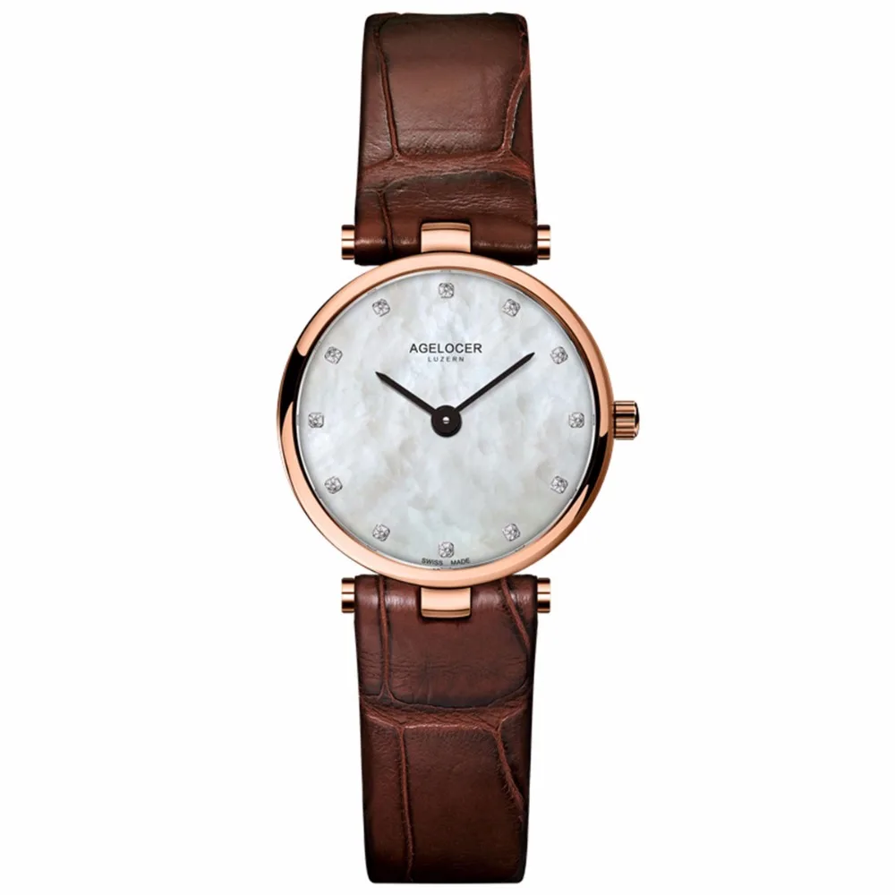 2019 Agelocer Top Brand Luxury Ultra Thin Watches for Ladies Fashion Simple Stylish Rose Gold Watches Relogio Feminino 7084D2