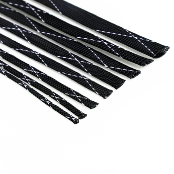 

4/6/8/10/12/15/20/25mm 10M High Density Cable Sleeve PET Braided Expandable Sleeve Wire Sheathing Wire Wrapper Black&White