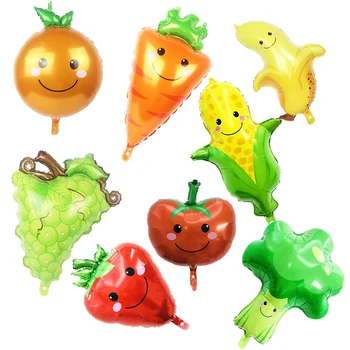 

10pcs Shaped Fruit Banana / Strawberry / Carrot / Broccoli Birthday Party Decoration foil balloons baby toy balon anniversaire