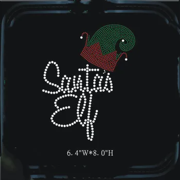

santas elf rhinestone transfer motif hot fix rhinestone motif