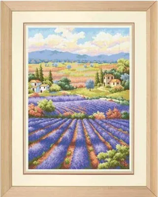 

Top Quality Lovely Hot Sell Counted Cross Stitch Kit Fields of Lavender Landscape Scenic Countryside dim 70-35299