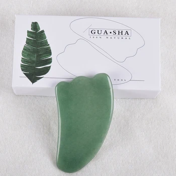 

Gua Sha Tool Gift Boxes Set Natural Aventurine Gemstone SPA Acupuncture Scraping Stone Green Jade Healing Gemstone Massage