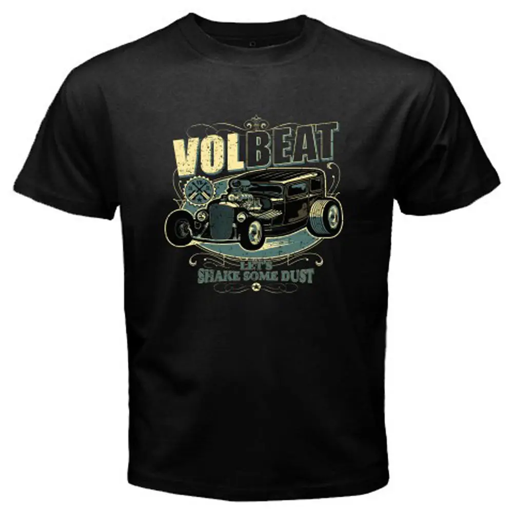 Новая мужская черная футболка VOLBEAT Let's Shake Some Dust Metal Rock Band размер S-2XL с коротким
