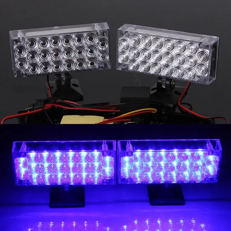 

2 x 22 LED Light Red/Blue Set Car Light Lamp Flash 3 Flashing Modes Strobe Emergency Super Bright Car Accessories