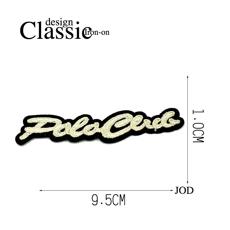 

JOD 9.5*1cm Logo Iron on Letter Name Patches for Clothes Stickers Embroidery Patch Applique Badges Applications Decorations DIY