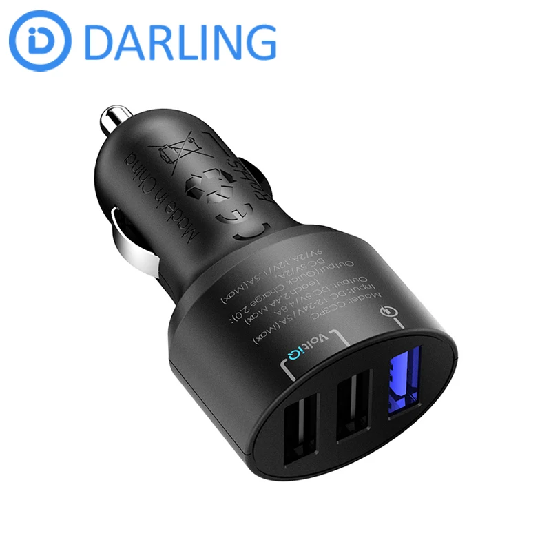  Quick Charge 2.0 Car Charger Tronsmart CC3PC 3 Ports QC2.0 USB Car Charger Turbo Charge Fast Charging USB Car Charger 