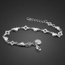 Высокое качество изысканный браслет из стерлингового серебра. Маленький и изысканный цельный 925 серебряный браслет. Серебряные ювелирные подарки для женщин/девушек