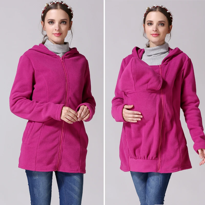 Emotion Moms Winter Breastfeeding Nursing Tops Multi Function Maternity Coat Kangaroo Coat for Pregnant Jacket Maternity Clothes 6
