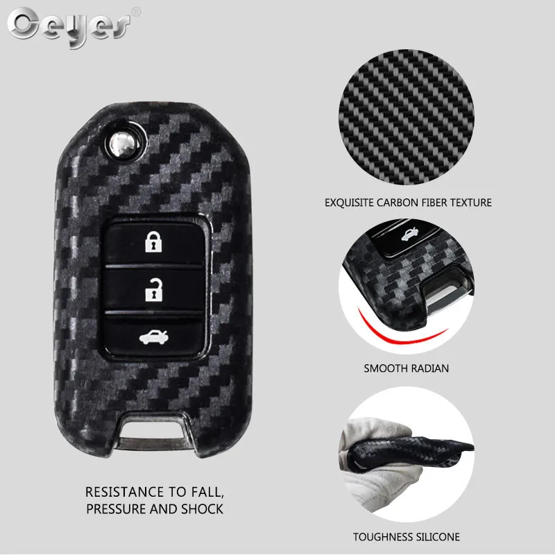 Carbon fiber key cover for HONDA (2)