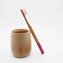 Tandenborstel деревянная низкая углеродная зубная щетка модная розовая головка круглая 1 шт. бамбуковая зубная щетка Бамбук ручка нейлоновая розовая щетина