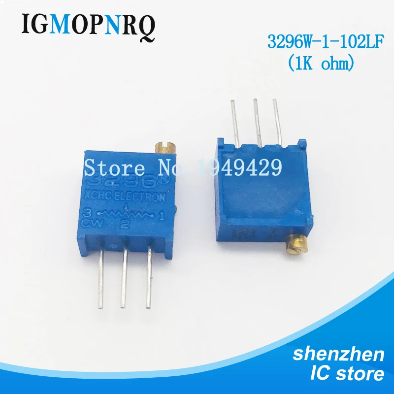 10 шт./лот 3296W-1-102LF 3296W 102 1K ohm верхнее регулирование многооборотный Триммер