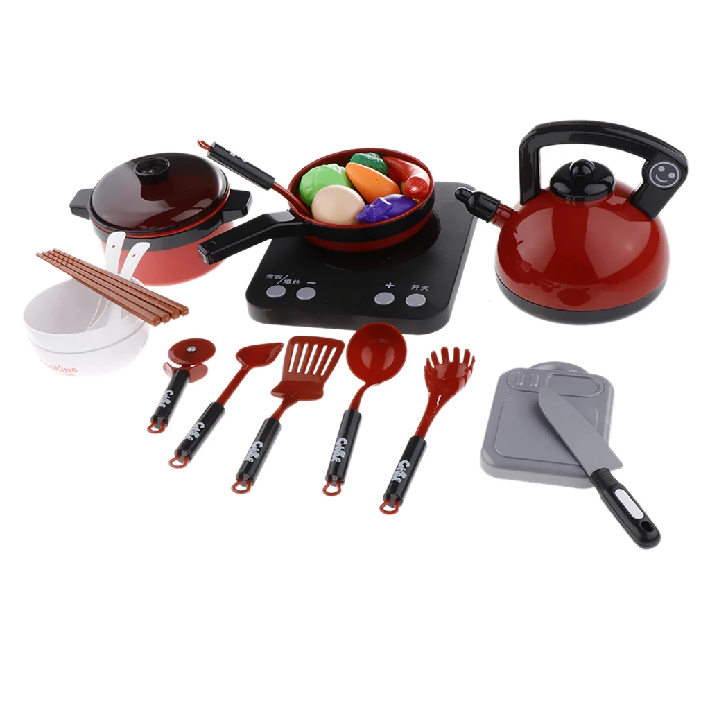 

26Pcs Kitchen Cookware Set for Kids, Pretend Mini Cooking Utensils Kids Toddler Development Educational Toys