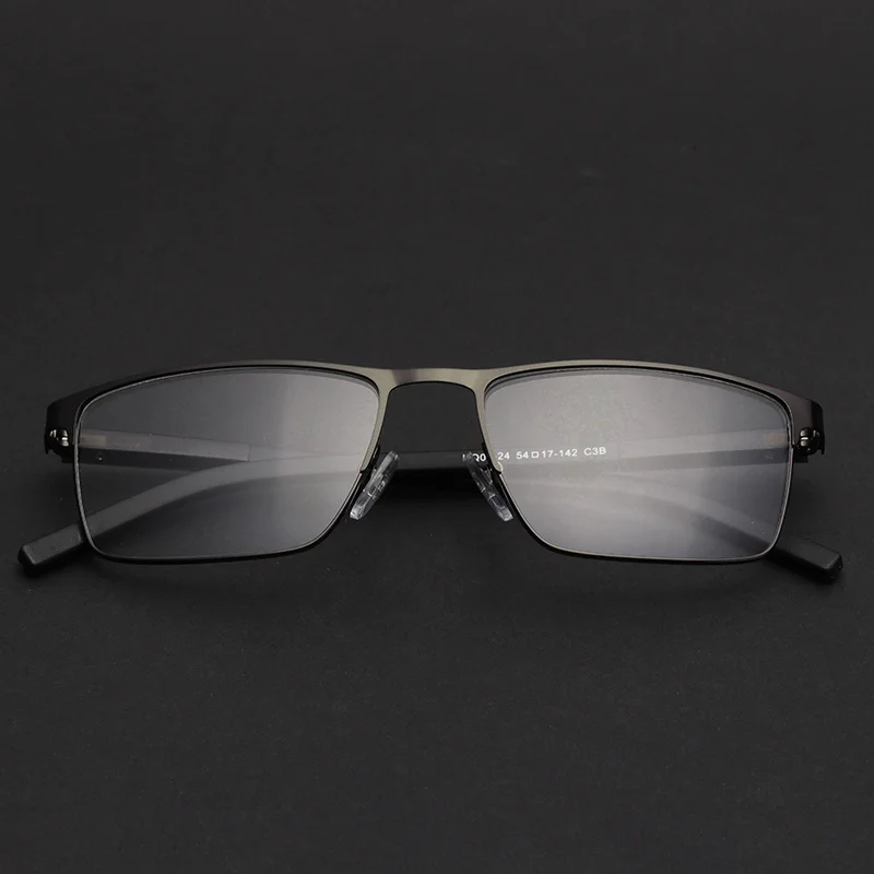 Металлическая модная оправа для очков брендовая дизайнерская оптическая прозрачная близорукость квадратная рамка для очков для мужчин# HQ05-24 - Цвет оправы: C3B