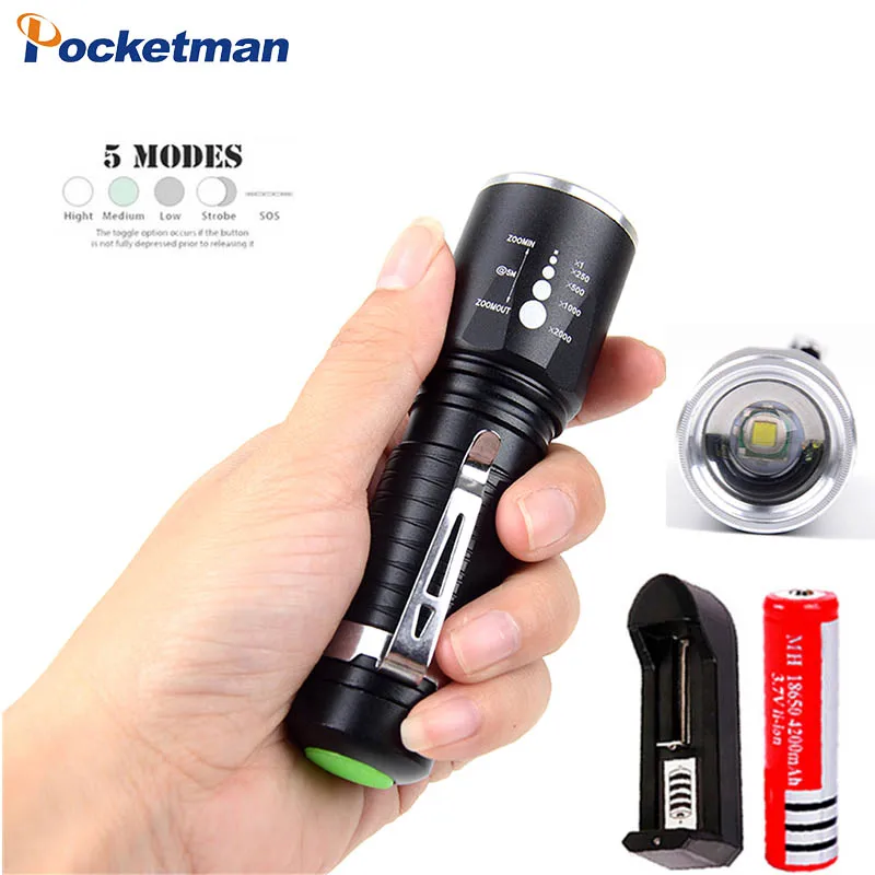 Powerful 3800 Lumen Tactical Led Flashlight CREE xml T6 Led 3xAAA 18650 Waterproof Flashlight Strong Flash Light Hunting Torch