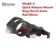 MIZUGIWA Тактический 25,4 мм кольцевой офсетный лазерный фонарик с быстроразъемным креплением Пикатинни 45 градусов для охоты