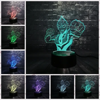 

New 2018 Altman Hero LED Night light Figure Decoration lamp Bedroom Sleep Light 7 Color Change Boy Kids Christmas Boy Gift Toy