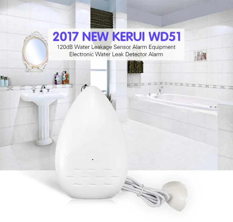 KERUI WD51 120dB датчик утечки воды сигнализация оборудование электронный детектор утечки воды охранная сигнализация Громкая более длинная сигнализация обнаружения