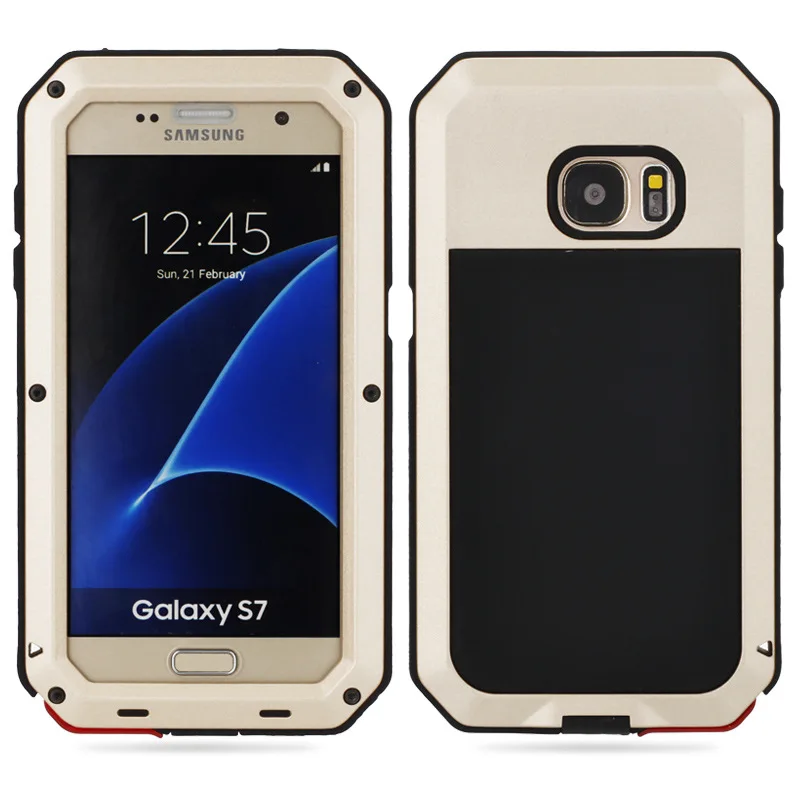 

King. For Samsung S7 S6 S5 Armor Cover Waterproof Case Housing Water/Dirt/Shock/Rain Proof with Tempered film