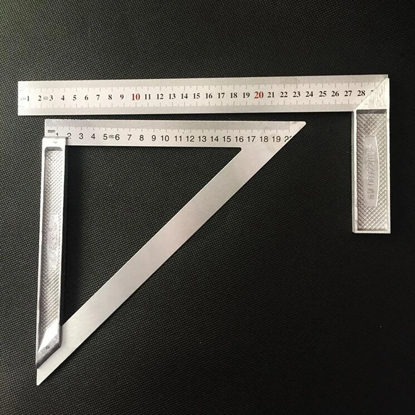 300 мм/200 мм длина треугольники линейка 90 градусов толщиной квадратной нержавеющая сталь треугольные правило Деревообработка Инструмент