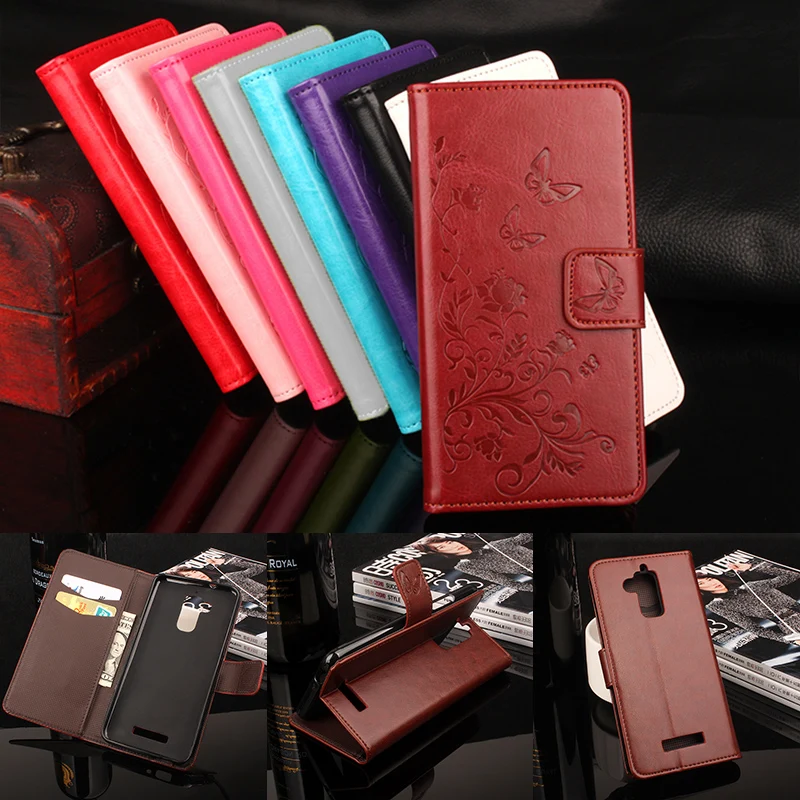 HongBaiwei Brand Luxury Wallet Leather Case for Asus Zenfone 3 Max/ZC520TL Flip Stand 3D Fashion Flower Card Bag Cover Coque | Мобильные
