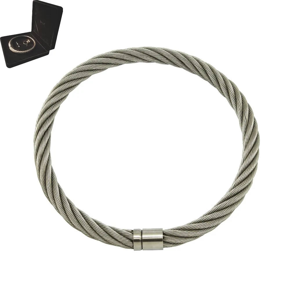 

stainless steel wirerope wire line torque choker slave collar necklace woman jewelry