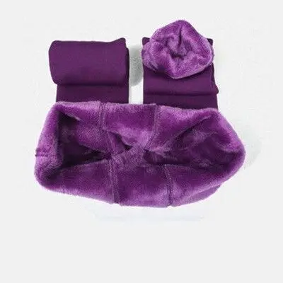 CHRLEISURE теплые бархатные облегающие спортивные Леггинсы для йоги, женские штаны для спортзала с супер растягивающимися колготками для йоги - Цвет: Purple