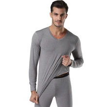 Новинка года; зимняя теплая Для мужчин 2 предмета повседневной Термальность нижнее бельё для девочек комплект утолщаются кальсоны Твердые Топы 6 видов цветов W1