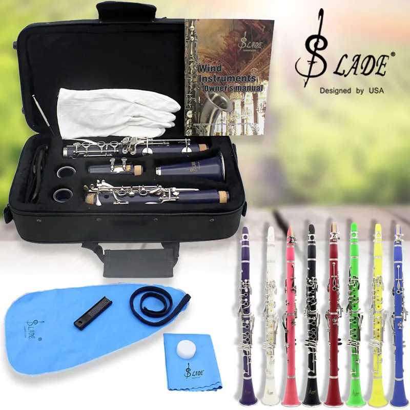 

Clarinet ABS 17 Key bB Flat Soprano Binocular Clarinet with 10 Reeds Screwdriver Case clarinet case Woodwind Instrument clarinet