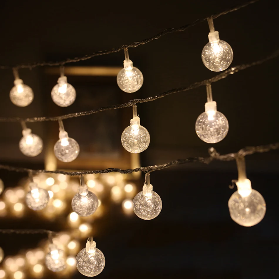 

4M 40pcs leds round transparent ball DIY led string light decoration,Battery operated LED party supplies,home,garden decoration