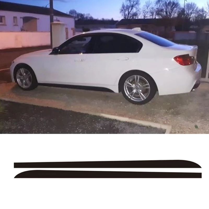 

2Pcs 2.05M Skirt Sill Decal Side Stripe M Performance Sticker For BMW F30 F22 23 Car Stickers
