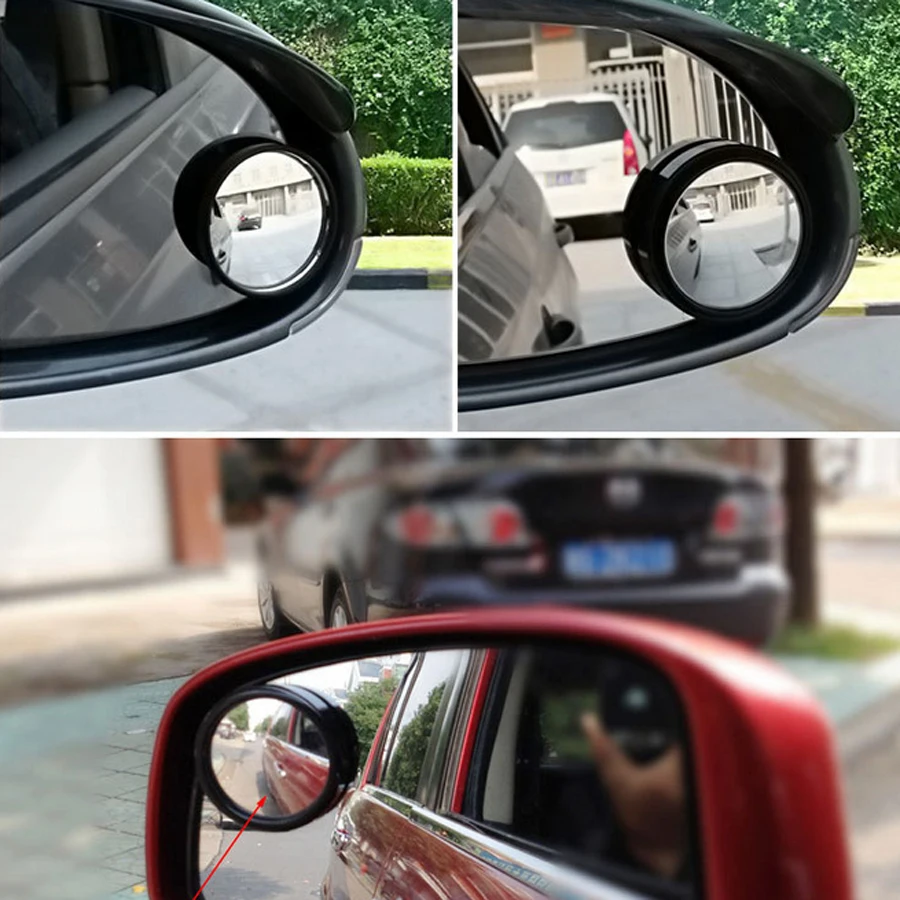 

2pcs Car Rearview Mirrors 360 Degree Car Blind Spot Rear View Exterior Auto Accessories Mirror Covers Wide Angle Round Convex