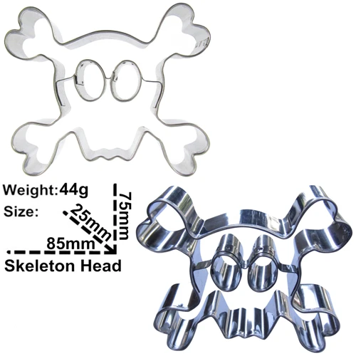 Скелет голова икона и Пират капитан форма украшения торта инструменты, мультфильм Графика формы для выпечки печенья, прямые продажи - Цвет: 85mm x 75mm