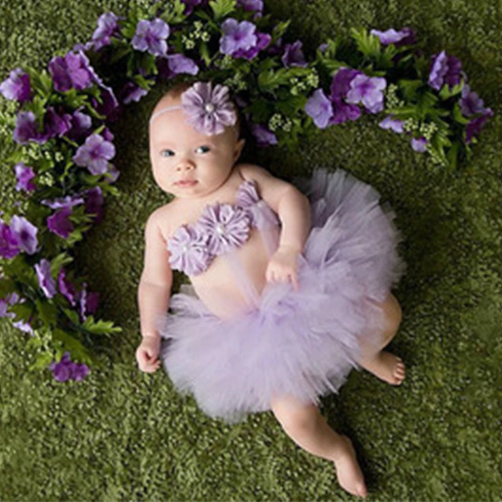 hand footprint makers baby kit Baby Newborn Photography Props Cute Princess Infant Costume Outfit With Flower Headband Accesssories Baby Girls Dress Tutu Skirt baby boy souvenirs and giveaways	