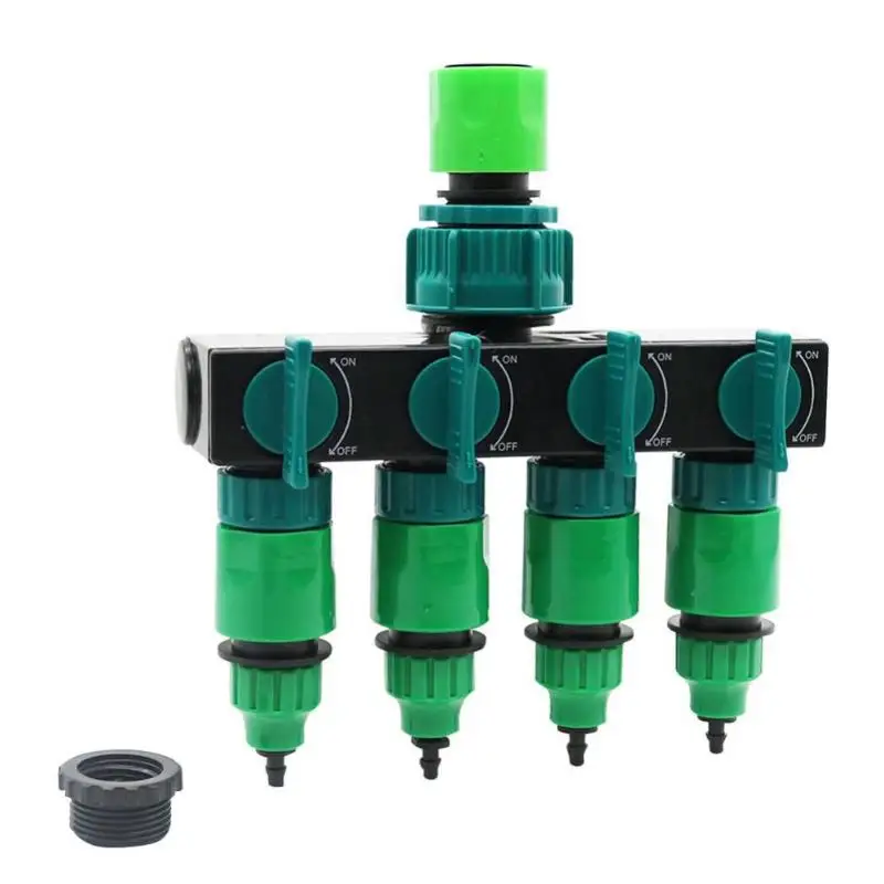 with Quick connector Садовый капельный орошение 4 способ кран шланг сплиттер 4/7 8/11 шланг трубы разъем - Color: with Quick connector
