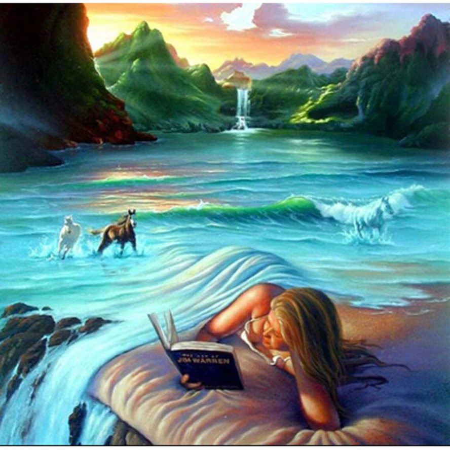 

5D Diy Daimond Painting landscape Diamond painting Full drill round beadwork Rhinestones picture Diamant Embroidery Lake Scenery