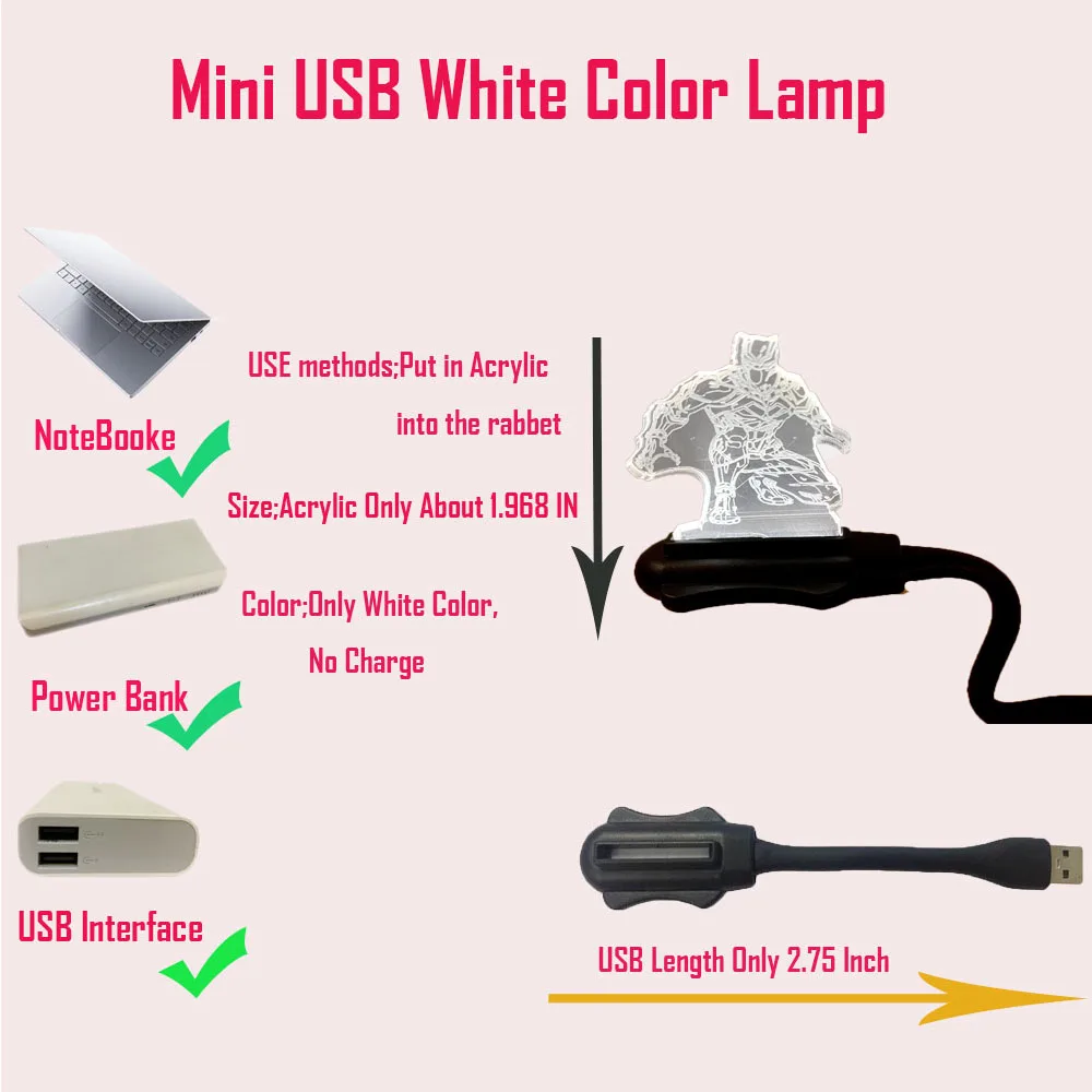 Герой Marvel мультфильм Мстители Черная пантера 3D лампа Mulitcolor USB зарядка светодиодный ночник Праздничная Вечеринка настроение Лава дети игрушка подарок - Испускаемый цвет: Mini USB Lamp
