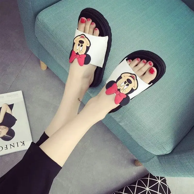 

Cartoon Slippers Mouse Women's Summer Sandals Beach Cartoon Shoes Women's Cute Cute Bathroom Comfort Women's Flats