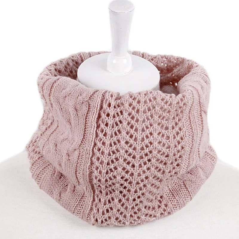 Autumn Winter Cotton Baby Scarf Children Girls Boys Fashion Knitted O-Scarves Kids Solid Color Warm Scarf Women Men Neck Collar 