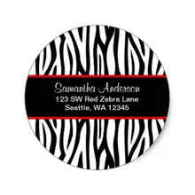 3,8 см черная и красная Зебра на заказ Адрес Этикетка