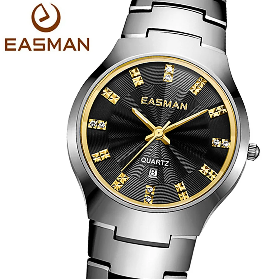 EASMAN Watch Brand Mens Tungsten Steel Watch Luxury Sapphire Glass Quartz Designer Wristwatches Watches For Men