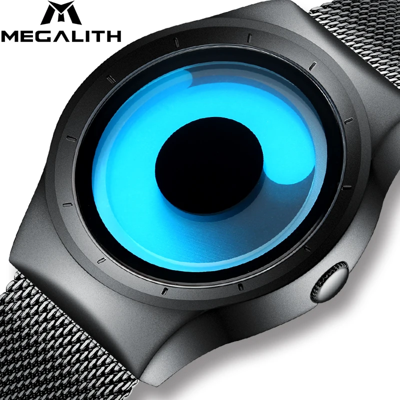 

MEGALITH 2019 Mesh Band Quartz Simple Design Watches Men Luxury Daily Stainless Steel Waterproof Creative Watch Male Clock Gift