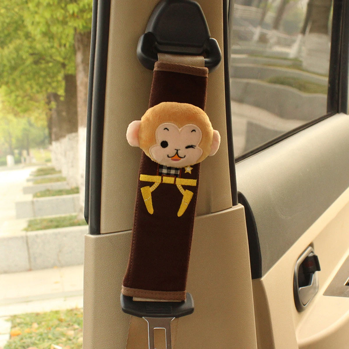 

Auto Car Seat Belt Cover Soft Seat Shoulder Pad Cushion Seatbelt Strap Cover(Monkey pattern)