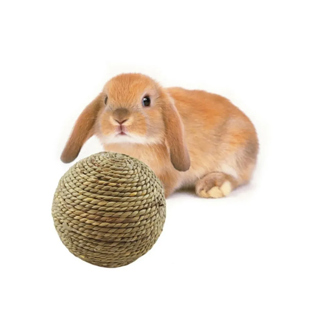 

6 Cm Small Pet Chewing Toy Natural Grass Ball Teeth Cleaning Toys Rabbits Cats Small Rodents Teeth Grinding Toy Pet Supplies Hot