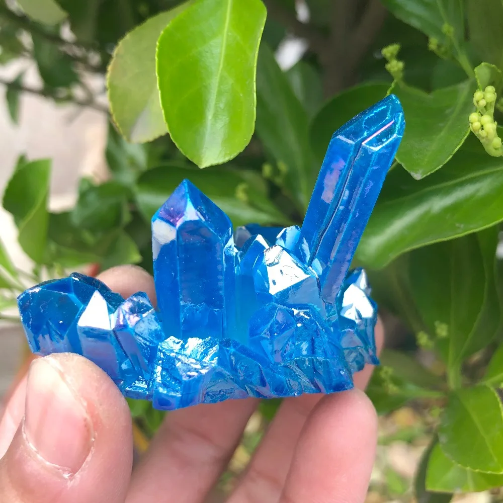 

1pcs Aura quartz crystal titanium bismuth silicon cluster