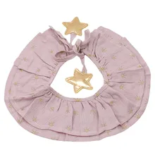 1 шт., детские нагрудники в Корейском стиле со звездами, воротник со шнуровкой для девочек, с галстуком-бабочкой, красивая одежда принцессы для малышей